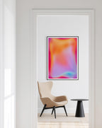 Neon Gradient Abstract Wall Art Printable, Glow Liquid Shape Poster, Vaporwave Aesthetic Futuristic Color Art