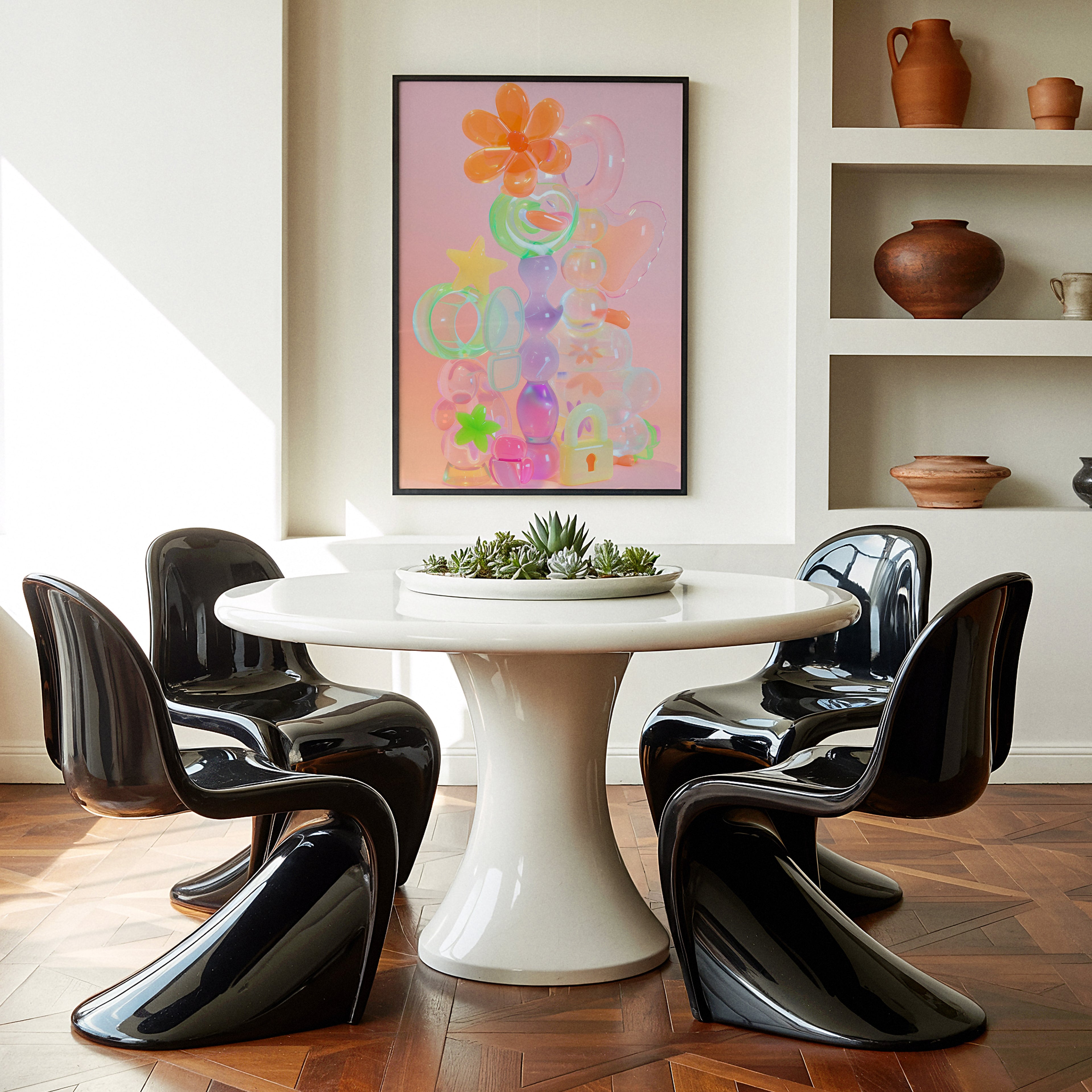 Playful Pastel Glass Shapes Abstract Artwork - And A Little More