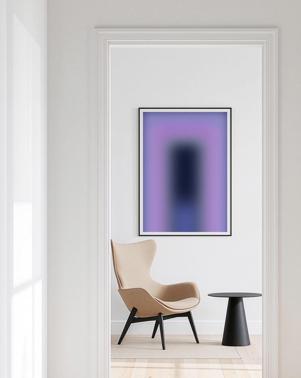 Purple Gradient Art Print, Lavender Blue Abstract Poster, Modern Wall Decor