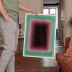 Burgundy Wall Art Print, Teal Green Gradient Abstract, Moody Modern Decor