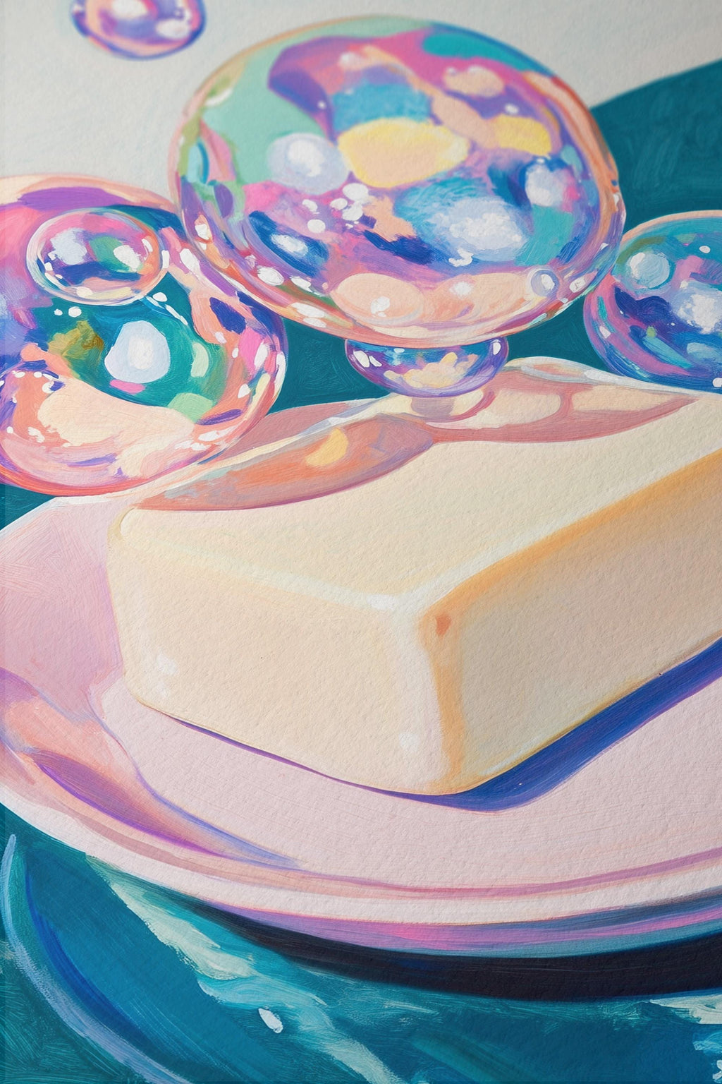 Butter Wall Art Print, Whimsical Food Poster, Colorful Kitchen Decor