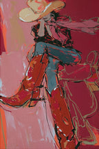 Cowgirl Wall Art, Western Art Print, Pink Rodeo Poster, Cowboy Boots Decor, Digital Download