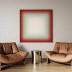 Red Gradient Square Wall Art, Framed Wall Print, Burgundy Sage Abstract Canvas Art, Minimal Square Print