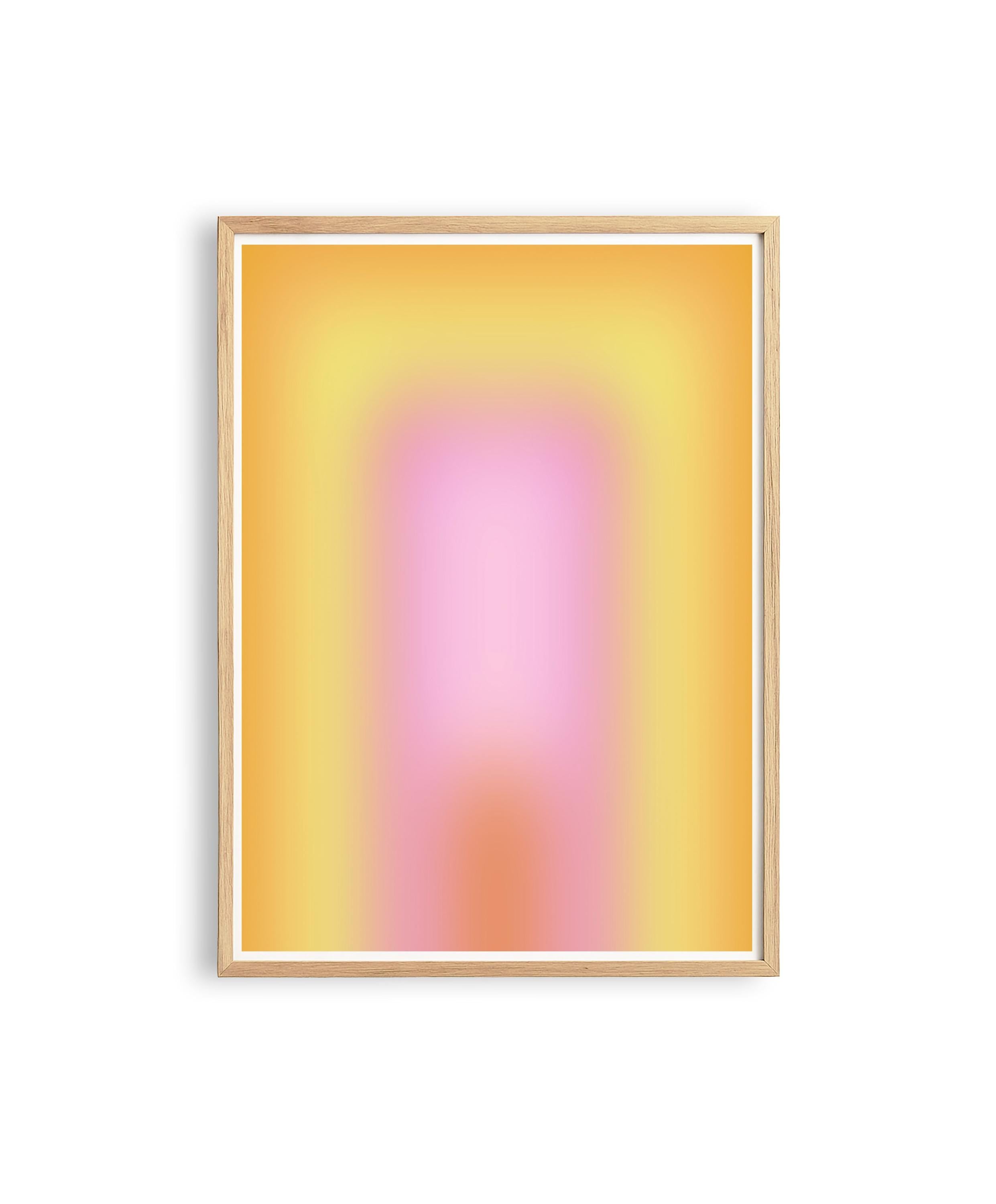 Pastel Gradient Art Print, Pink Yellow Abstract Poster, Soft Modern Wall Decor