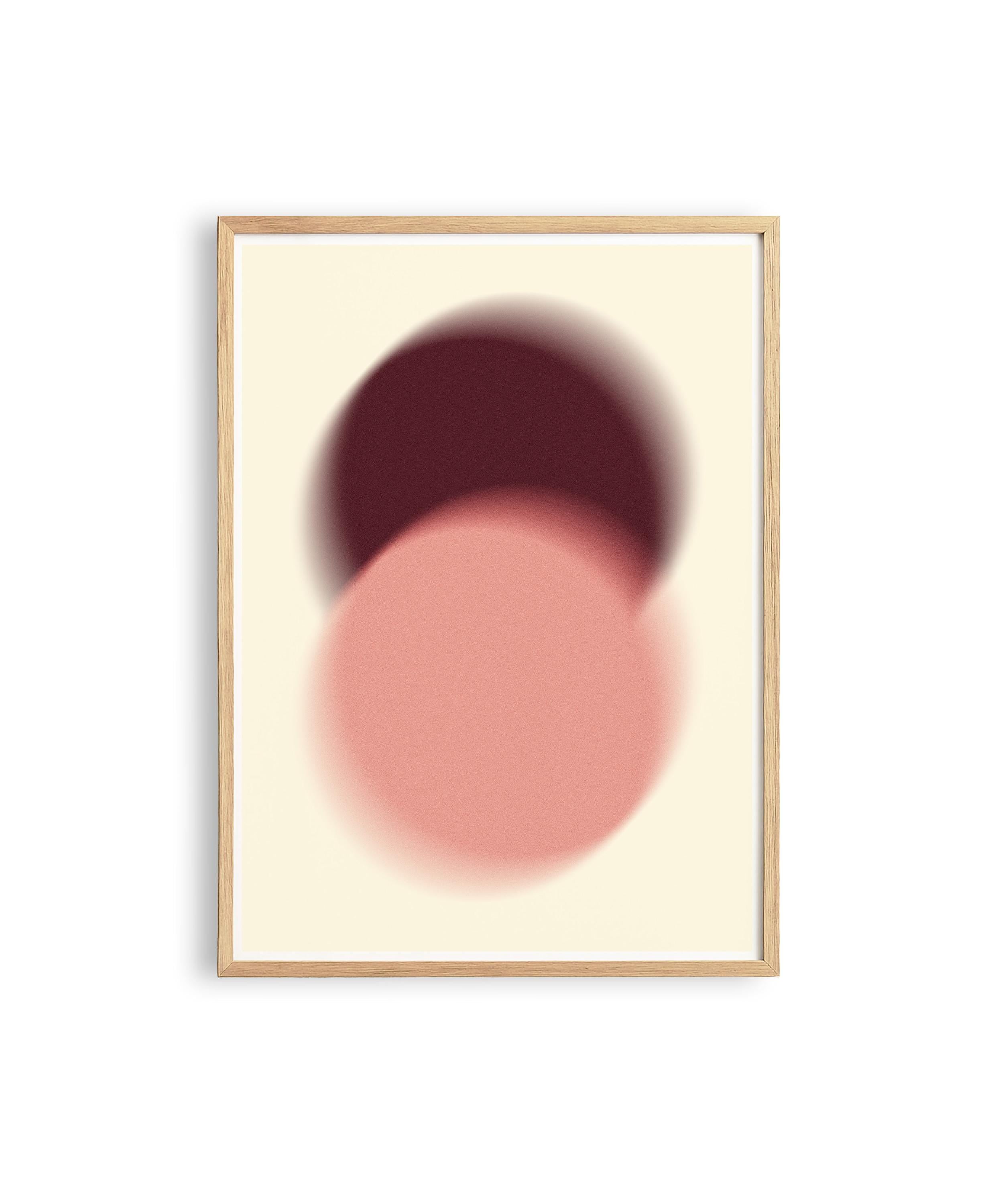 Blush Pink Brown Abstract Art Print, Soft Gradient Minimal Wall Decor