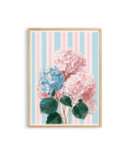 Hydrangea Wall Art Digital Download, Blue and Pink Floral Printable Home Decor