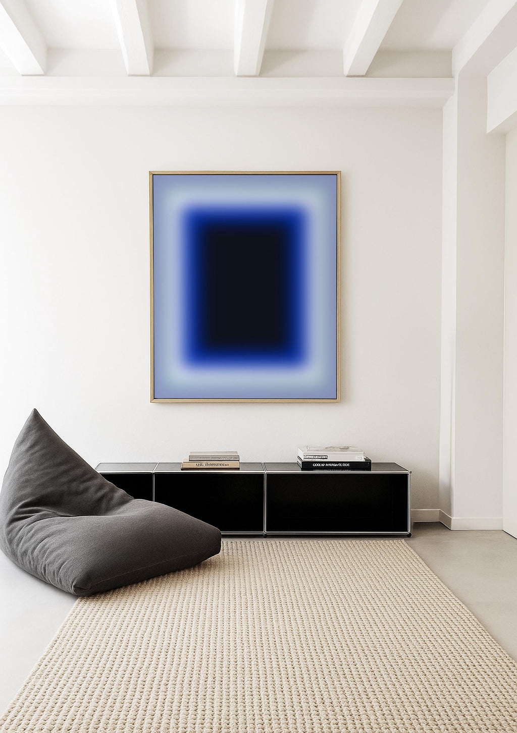 Blue Gradient Art Print, Navy Cobalt Abstract Poster, Modern Wall Decor