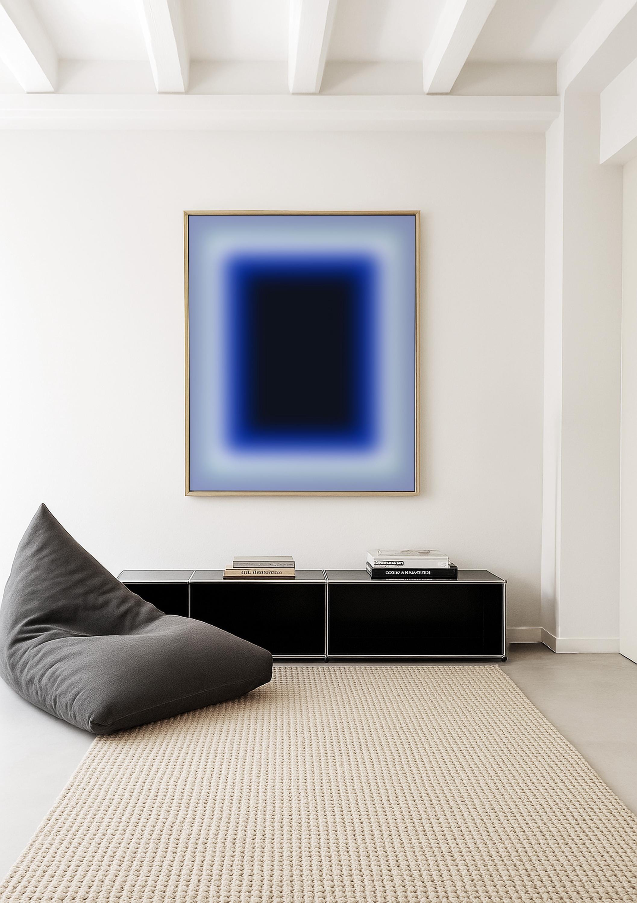 Blue Gradient Art Print, Navy Cobalt Abstract Poster, Modern Wall Decor