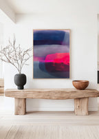 Pink Navy Abstract Art Print