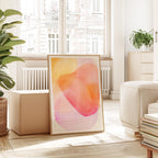 Peach Pink Abstract Wall Art, Soft Pastel Shape Print, Minimal Modern Decor