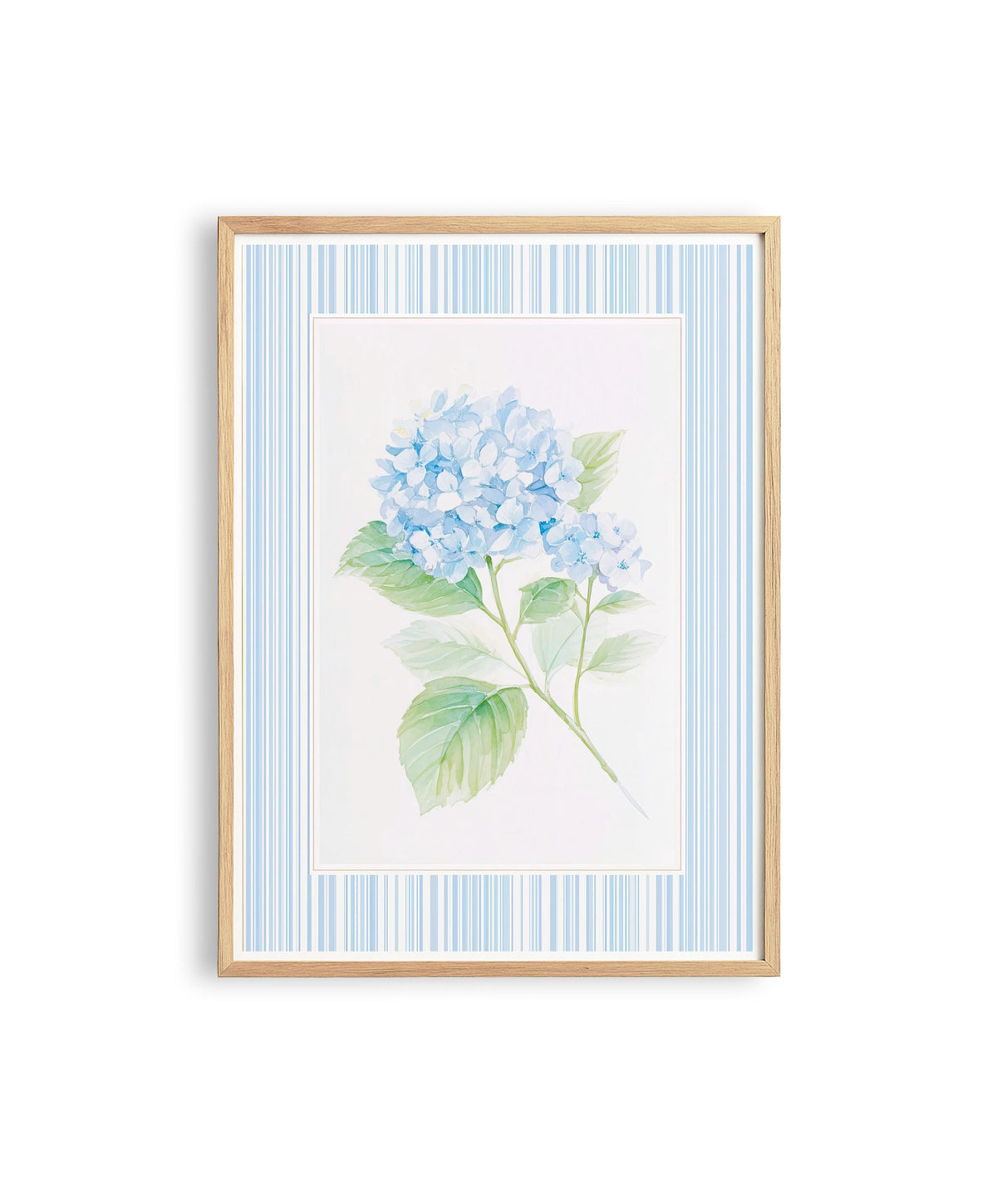 Watercolor Hydrangea Wall Art, Soft Blue Floral Print for Bedroom Decor