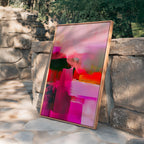 Magenta Pink Abstract Art Print, Pink Modern Wall Decor, Colorful Poster