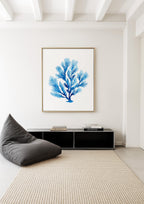 Blue Coral Wall Art Print, Coastal Wall Decor, Beach House Printable Art, Nautical Bathroom Decor, Ocean Inspired Minimalist Art