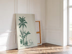 Palm Tree Wall Art Print, Minimal Botanical Line Art, Green Tropical Decor