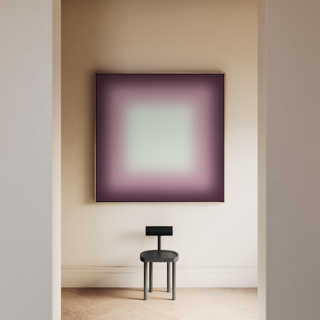 Purple Framed Wall Art, Dark Violet Gradient Print, Moody Lavender Canvas Print, Fall Art