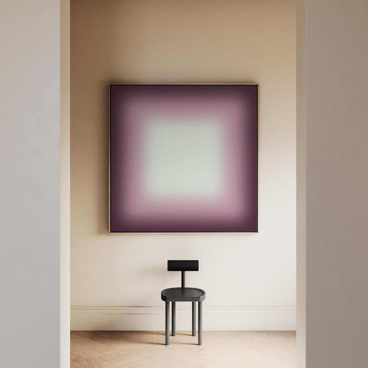 Purple Framed Wall Art, Dark Violet Gradient Print, Moody Lavender Canvas Print, Fall Art