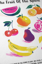 Fruit of the Spirit Wall Art Print, Galatians 5:22-23 Poster, Christian Fruit Decor