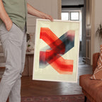 Abstract Racing Wall Art Print, Red Motorsport Poster, Modern Speed Decor