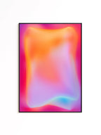 Neon Gradient Abstract Wall Art Printable, Glow Liquid Shape Poster, Vaporwave Aesthetic Futuristic Color Art
