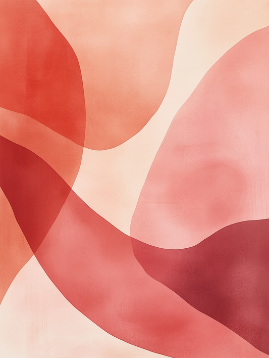 Veyora – Red Pink Gradient Abstract Framed Canvas Art