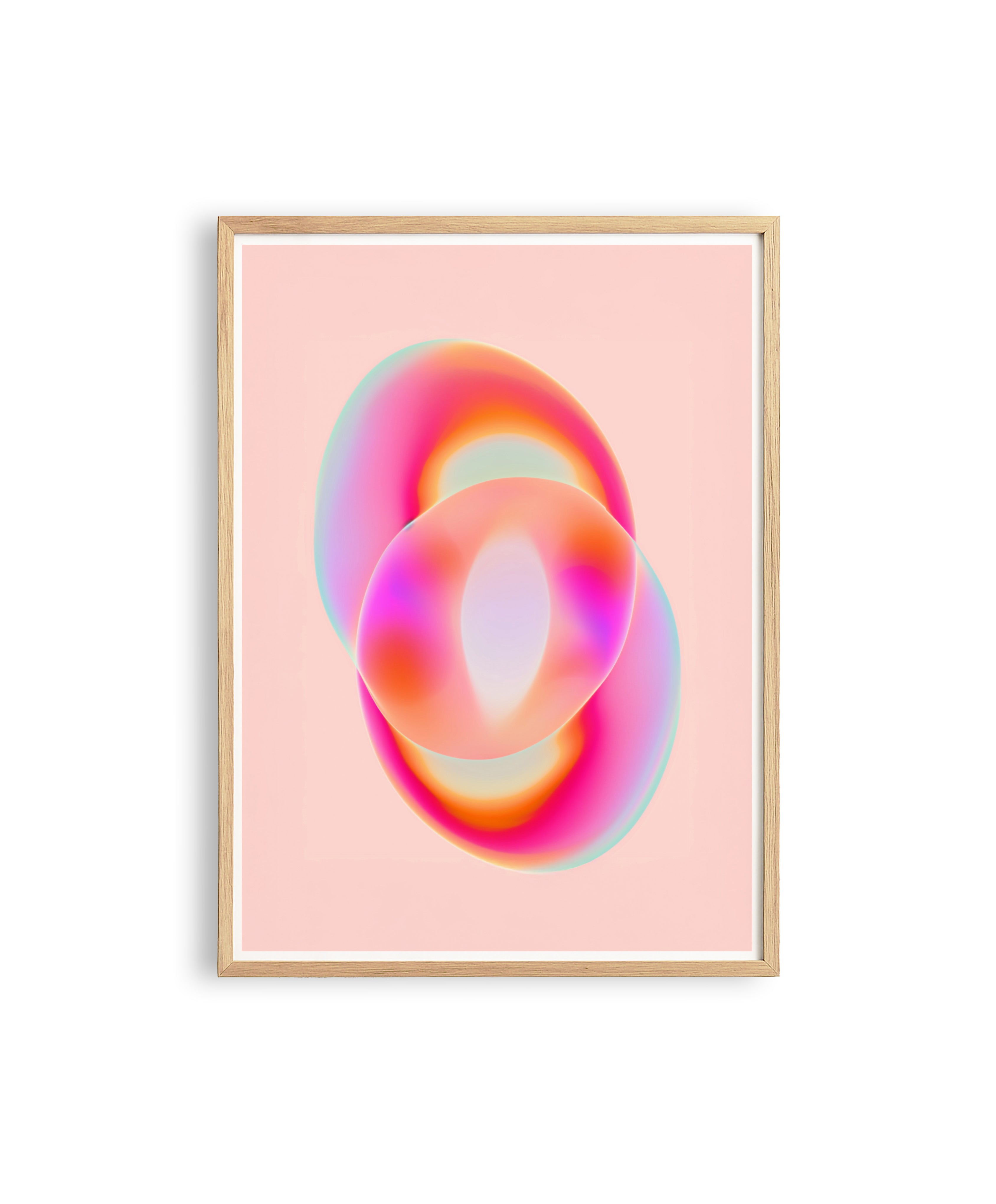 Pink Abstract Art Print, Colorful Gradient Wall Decor, Modern Aura Poster