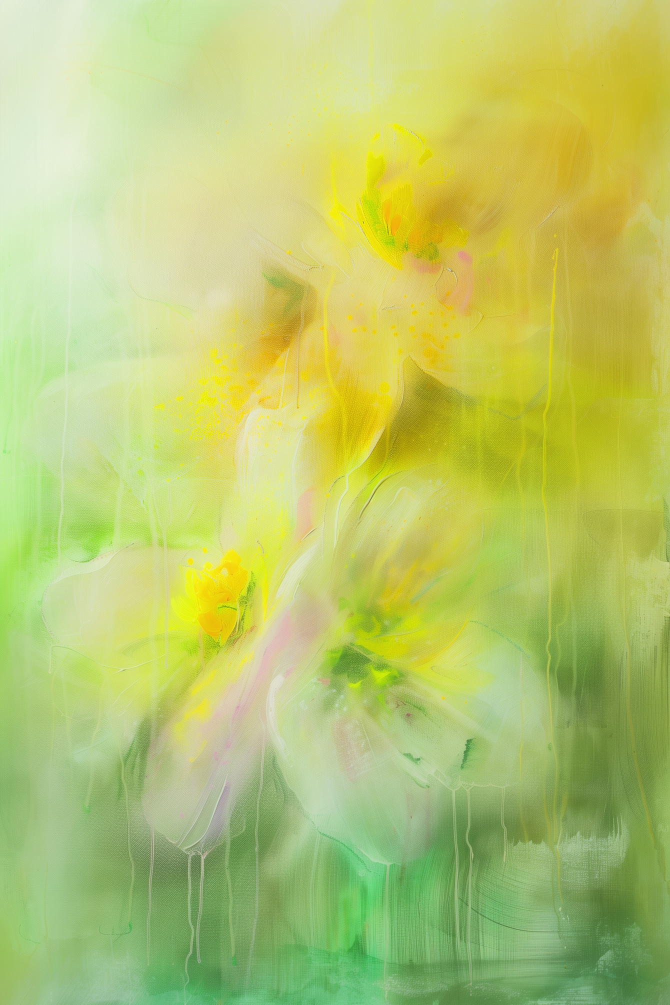 Bloomveil -  Abstract Floral Wall Art Framed Canvas