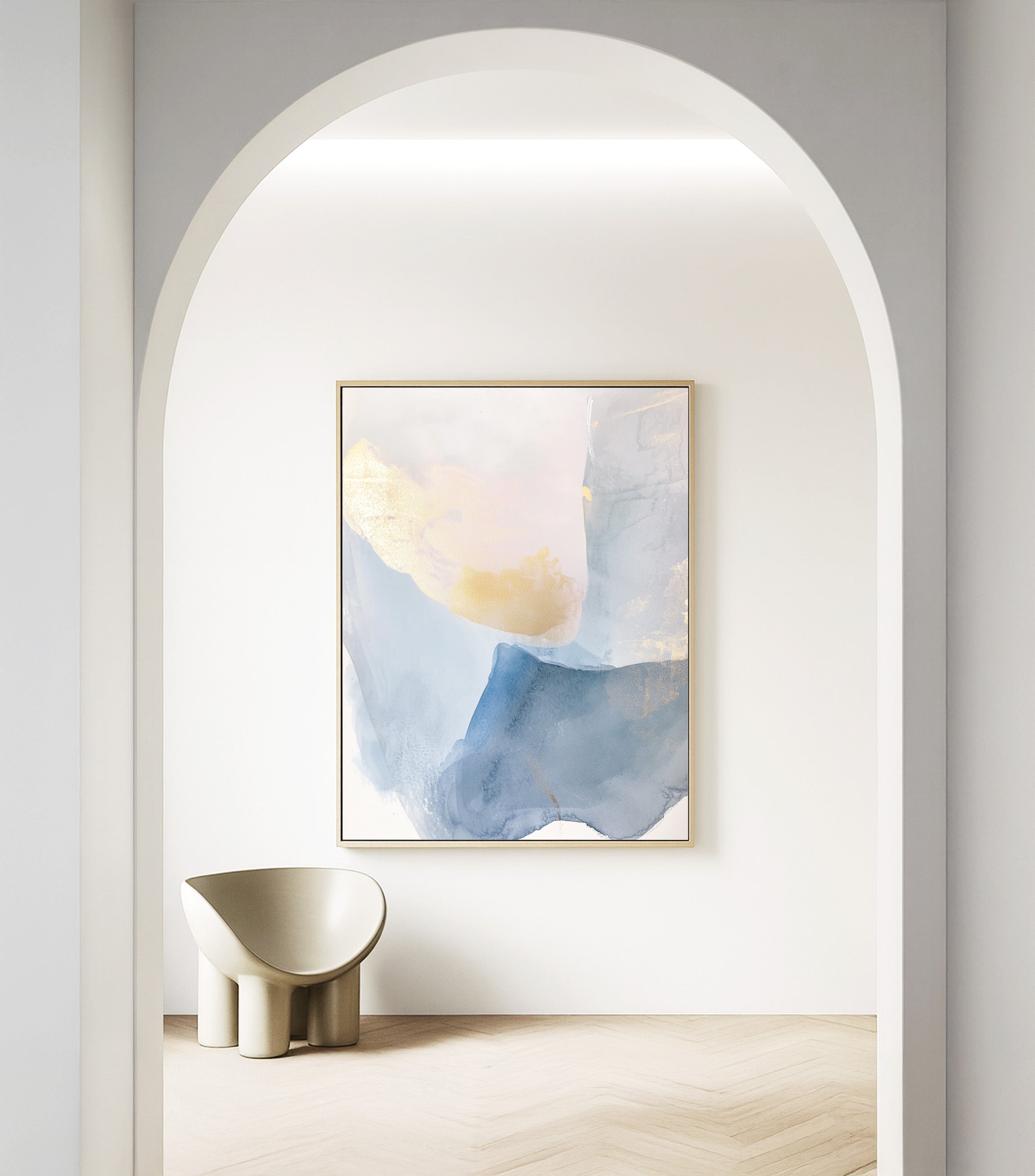 Coastal Mist Gold - Framed Canvas - And A Little More