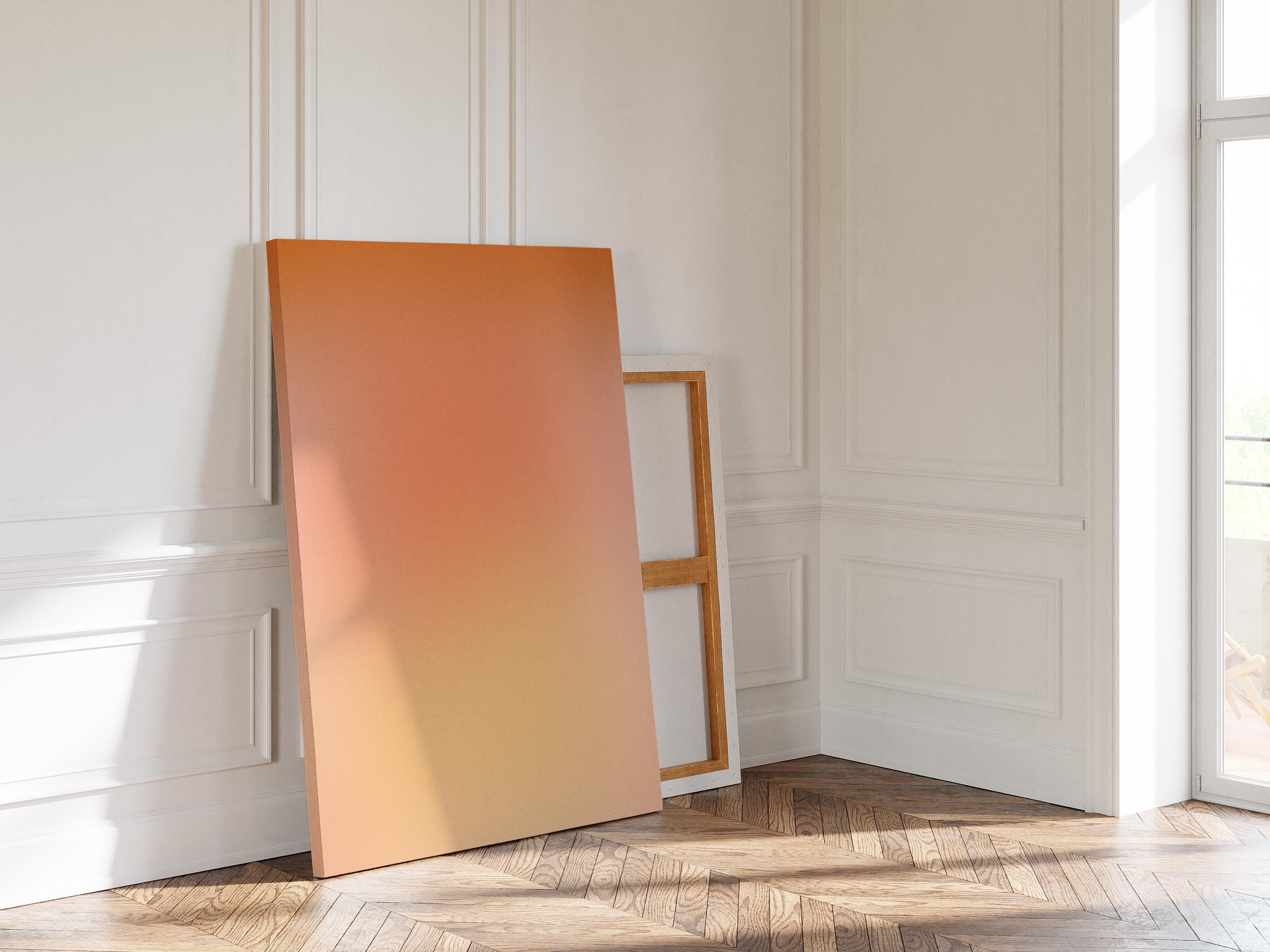 Peach Wall Art Print, Soft Orange Gradient, Minimal Abstract Decor