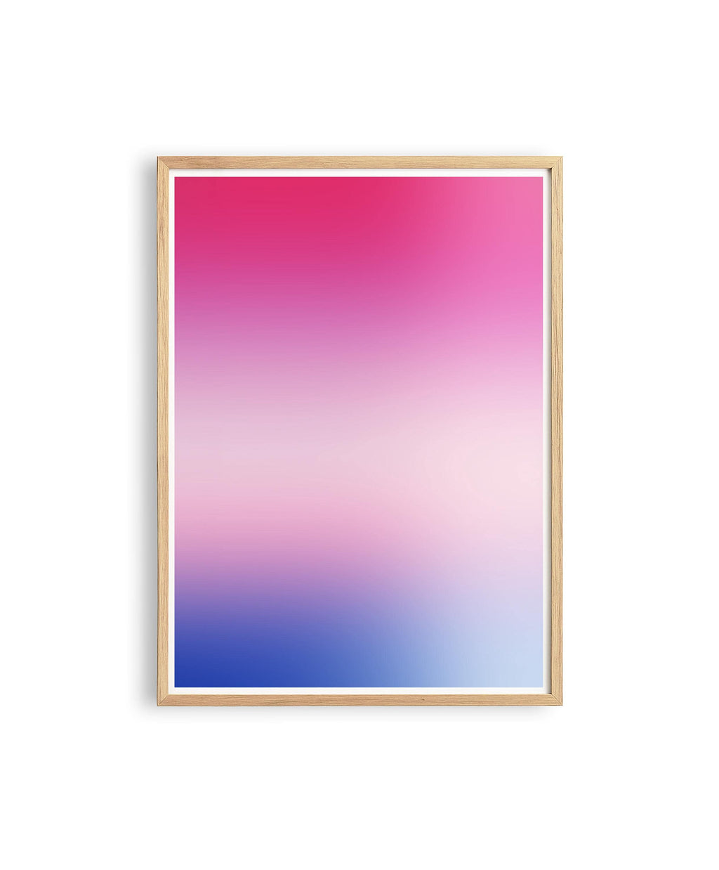 Pink Blue Gradient Wall Art, Minimalist Abstract Print, Modern Bedroom Decor