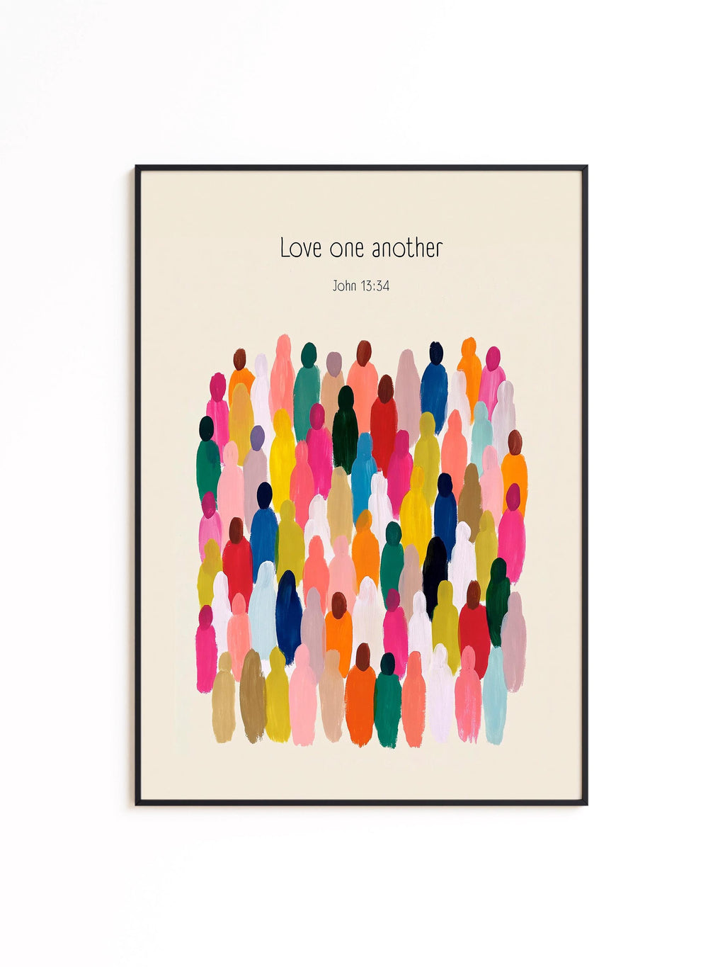 Love One Another Wall Art Print, John 13 34 Christian Bible Verse Poster