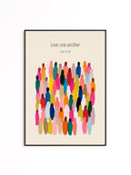 Love One Another Wall Art Print, John 13 34 Christian Bible Verse Poster