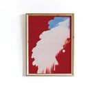 Red Sky Cloud Art, Abstract Art, Vintage Wall print