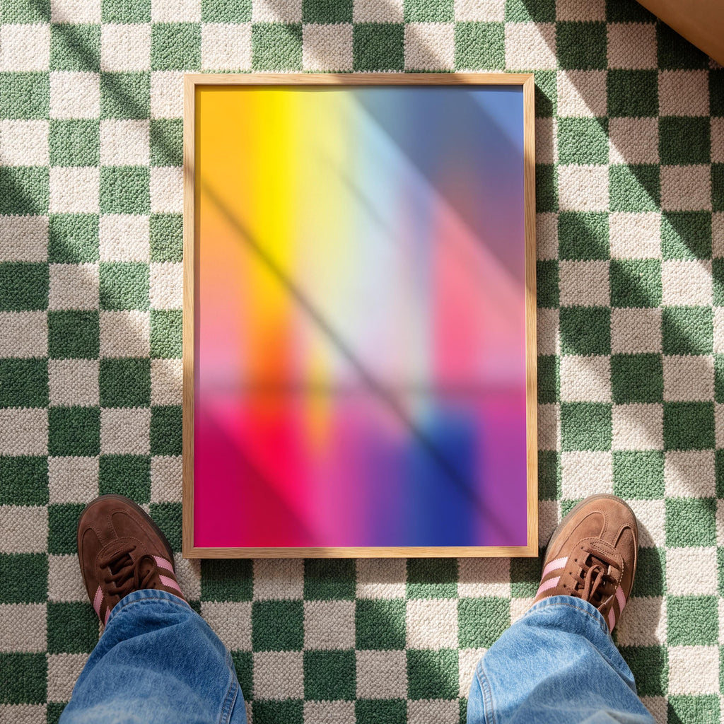 Rainbow Aura Art Print, Colorful Blur Poster, Dreamy Modern Wall Decor