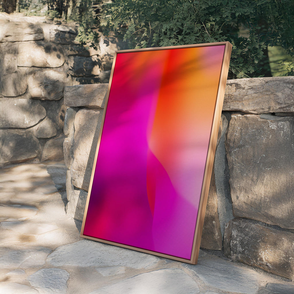 Neon Purple Gradient Wall Art Printable, Vaporwave Aesthetic Poster, Bold Abstract Modern Decor, Glow Effect