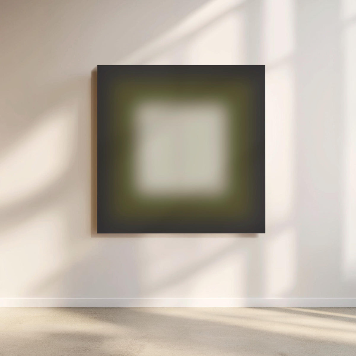Olive Gray Gradient Abstract Print