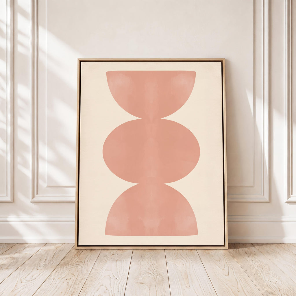 Peach Wall Art Print, Minimalist Geometric Abstract, Soft Modern Decor