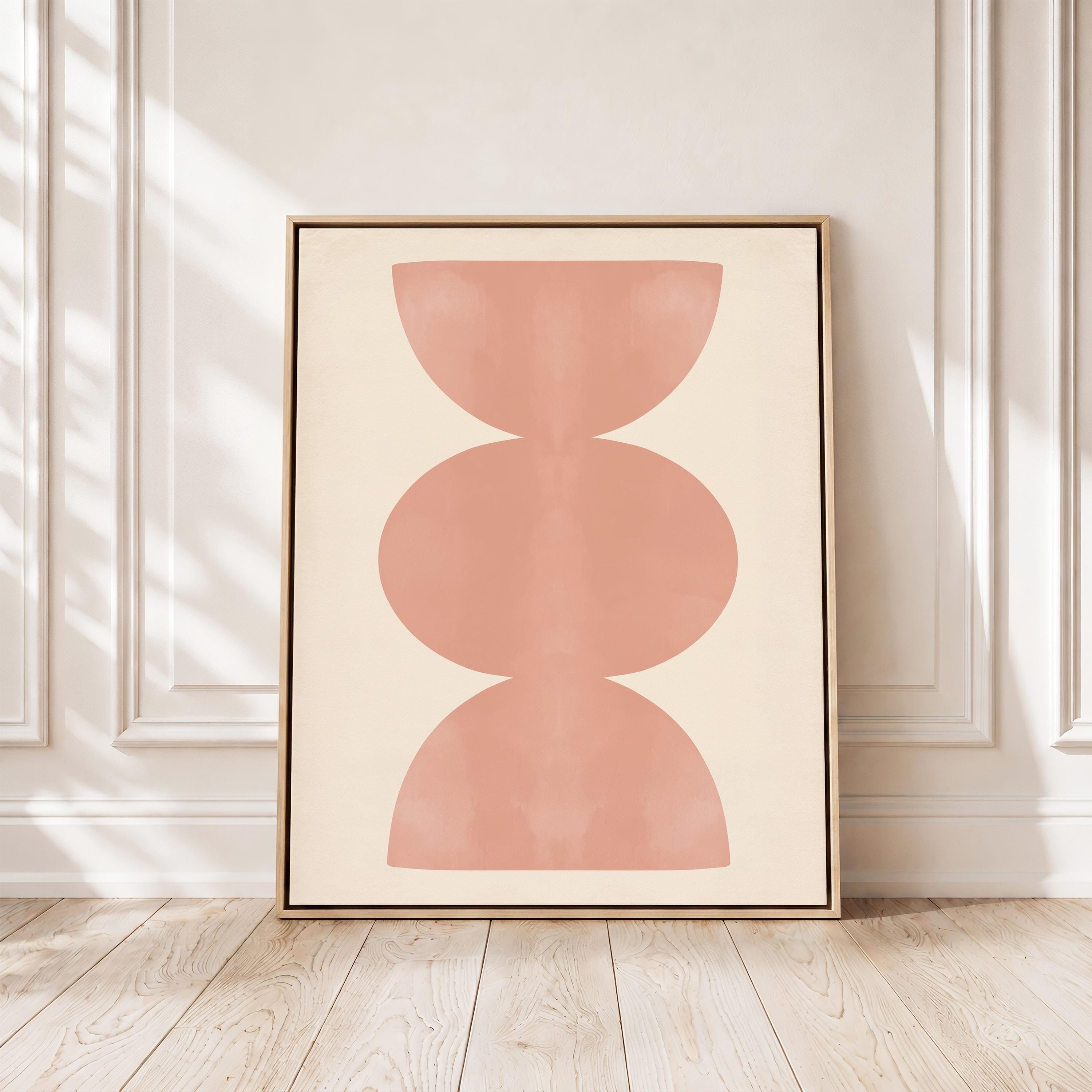 Peach Wall Art Print, Minimalist Geometric Abstract, Soft Modern Decor