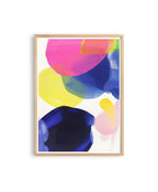 Colorful Abstract Wall Art, Pink Yellow Blue Brushstroke Print, Modern Bold Decor