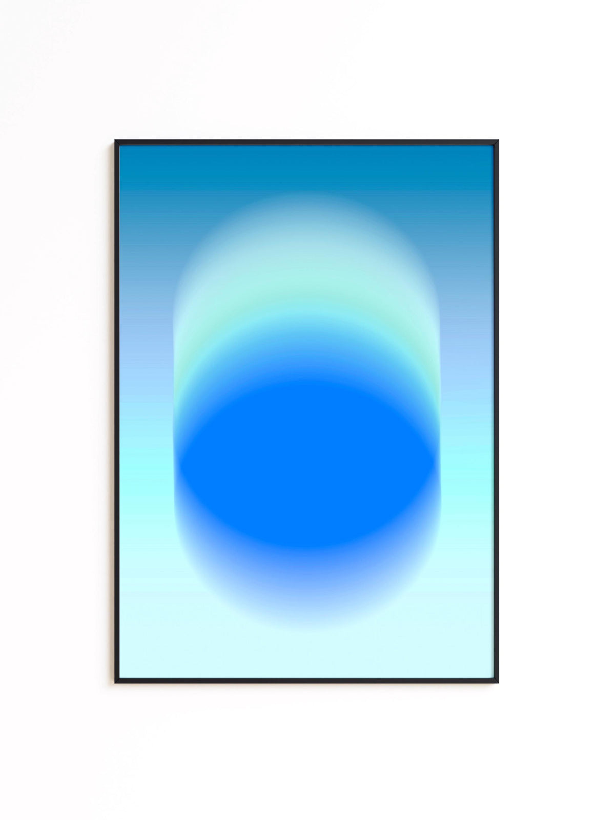 Blue Gradient Art Print, Aqua Aura Poster, Modern Wall Decor