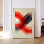 Abstract Racing Wall Art Print, Red Motorsport Poster, Modern Speed Decor