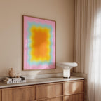 Pastel Abstract Art Print, Candy Color Gradient, Pink Wavy Wall Decor, Kids Nursery Canvas Wall Art