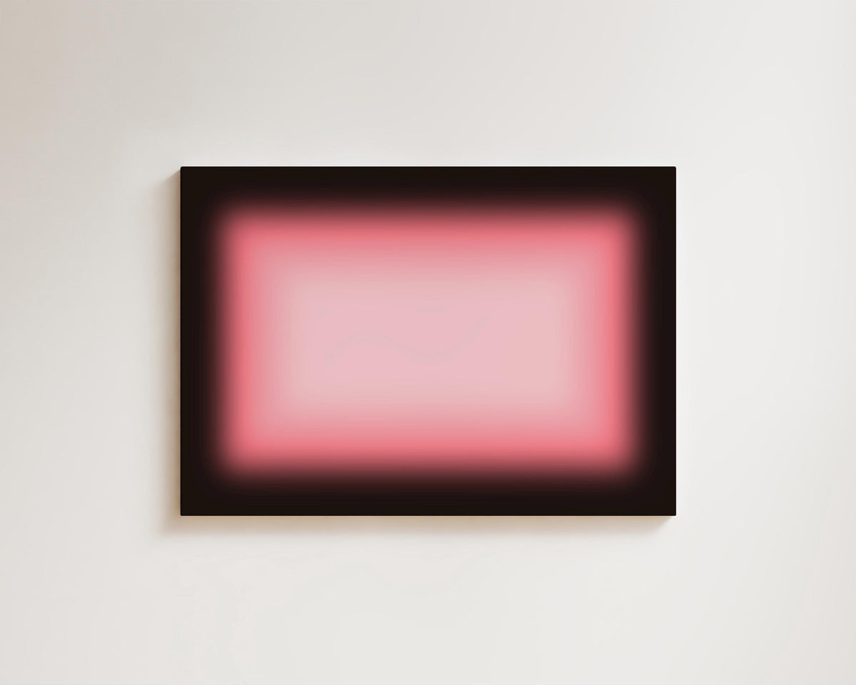 The image is a square canvas with a gradient of pink and black colors, creating a visually striking and abstract composition.