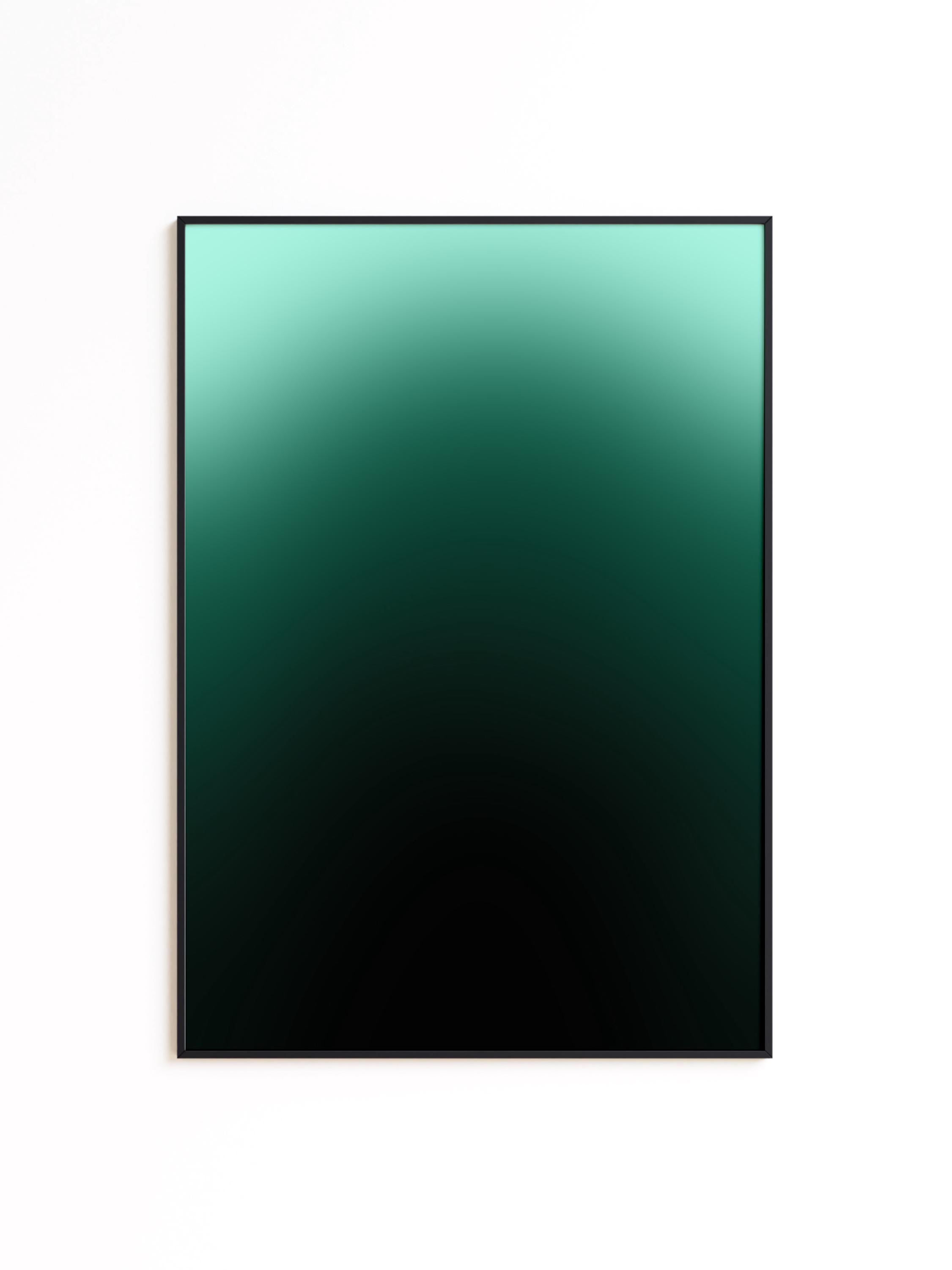 Green Gradient Abstract Art Print, Modern Ombre Poster