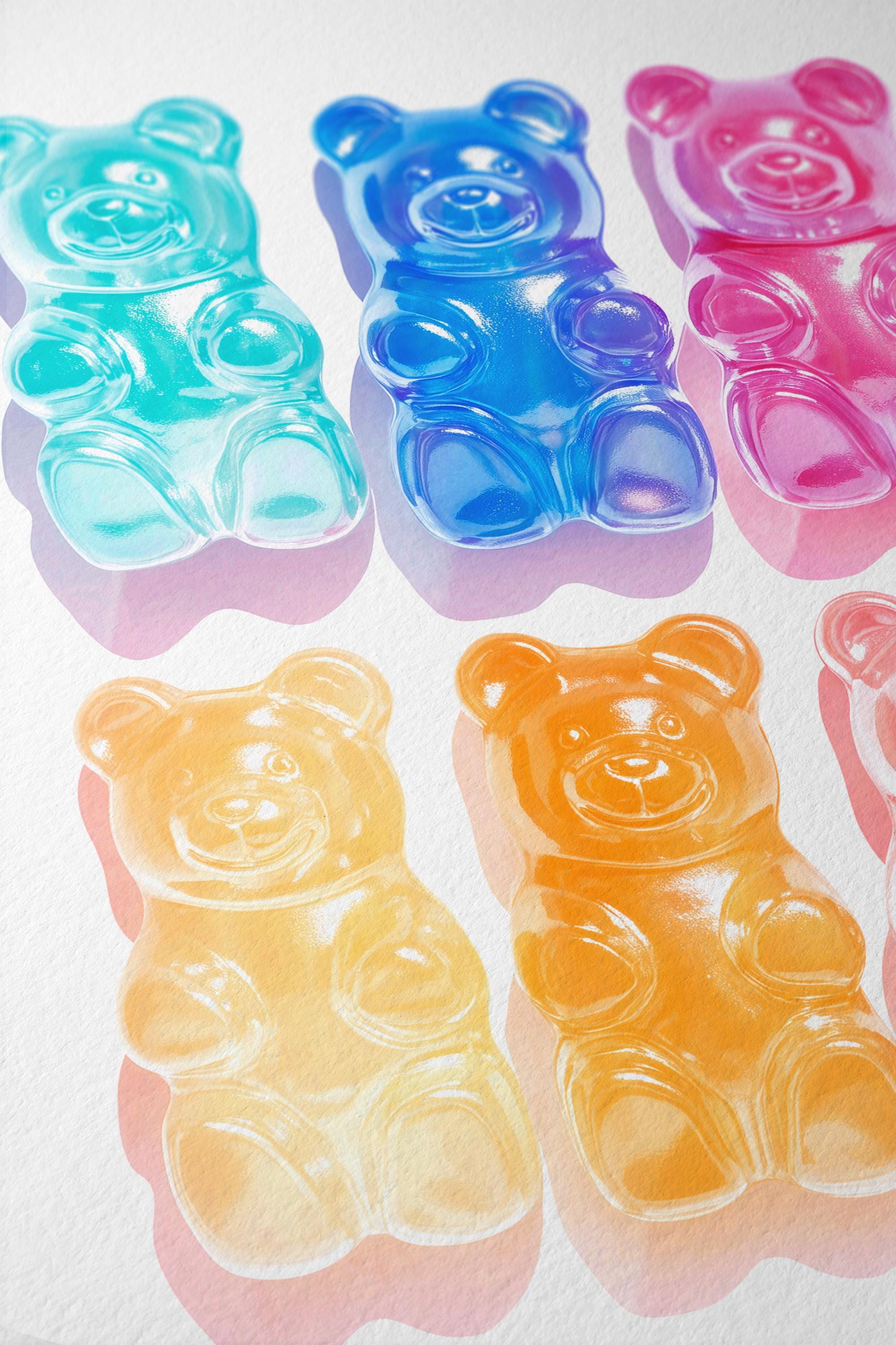 Gummy Bear Wall Art, Colorful Pop Art Print, Modern Candy Poster, Cute Vintage Wall Art