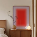 Orange Lavender Gradient Abstract Art Print, Modern Minimal Square Artwork