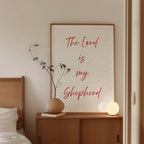 Psalm 23 Print, The Lord Is My Shepherd Wall Art, Christian Bible Verse Decor