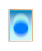 Blue Gradient Art Print, Aqua Aura Poster, Modern Wall Decor