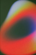 Colorful Abstract Gradient Art Print, Modern Neon Shape Poster, Dark Green Decor