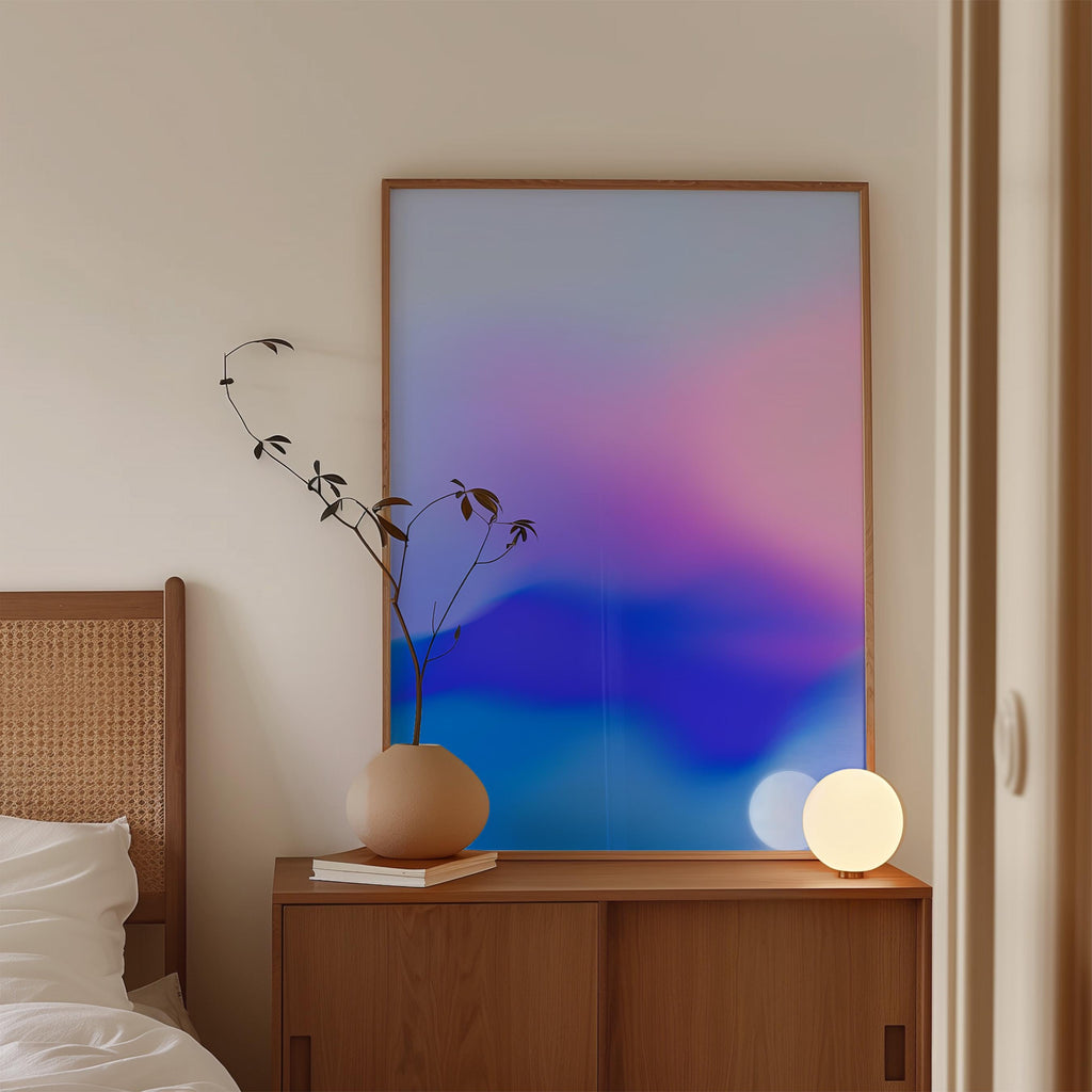 Blue Purple Gradient Wall Art Printable, Abstract Ocean Inspired Poster, Minimalist Calm Decor, Modern Aesthetic Print