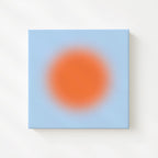 Orange Blue Abstract Art Print, Modern Gradient Sun Artwork, Minimal Contemporary Wall Decor Print